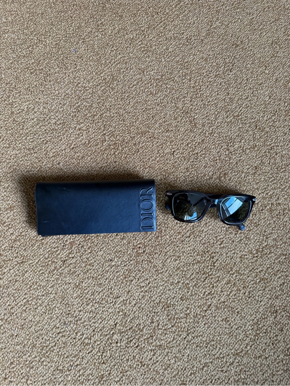 Dior Black Sunglasses with Black Logo Case